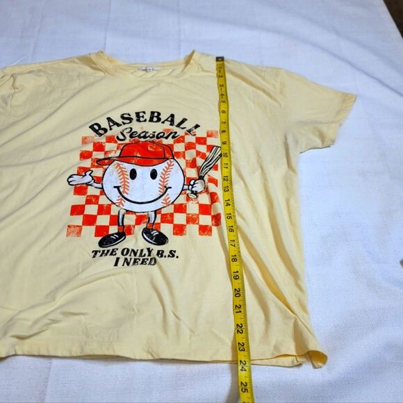 Maurices Yellow Baseball The Only BS I Need Tee Size Large - Picture 4 of 8